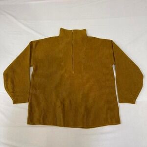 Daily Ritual mustard yellow quarter-zip knit sweater 💛